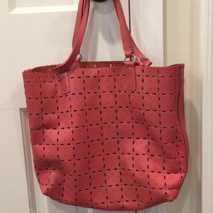 Miu Miu pink perforated leather tote!